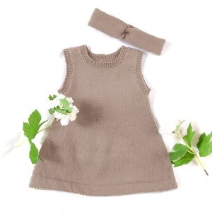 Stickad tunika med hårband - garnpaket i Bluum Soft Merino Ull