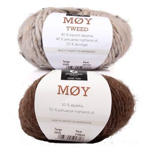Stickad tröja Vinterlek - garnpaket från Bluum i Møy Stickning 6-8 år Espresso/Sand