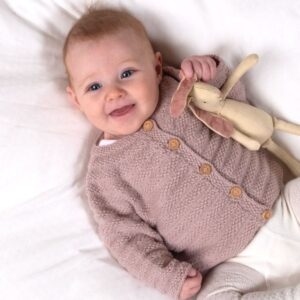 Stickat set Bebisset Pärlränder - garnpaket i Bluum Soft Merino Ull