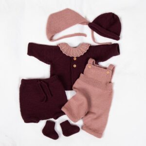 Stickat set Bebispaket Trille - garnpaket i Bluum Pure Eco baby Wool