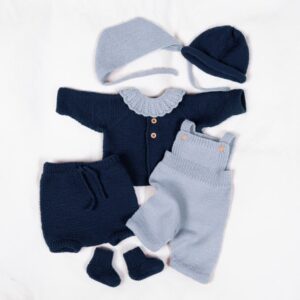 Stickat set Bebispaket Trille - garnpaket i Bluum Pure Eco baby Wool
