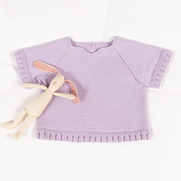 Stickad Sommartopp Blåklocka till barn - garnpaket i Bluum Soft Merino Ull