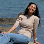 Stickad tröja Novi till dam - garnpaket i Bluum Soft Merino Ull