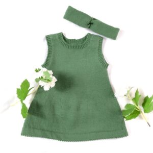 Stickad tunika med hårband - garnpaket i Bluum Soft Merino Ull