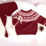 Stickat set Vinternatt-tröja med tomteluva - garnpaket i Bluum Pure Eco Baby Wool