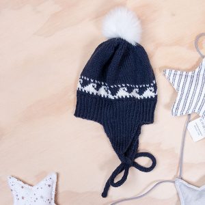 Stickat set Fiskebåt i gråfärger- garnpaket i Bluum Pure Eco Baby Wool