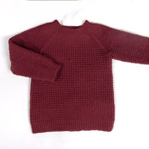 Stickad tröja Hugo med mössa Ljung - garnpaket i Bluum Soft Merino Ull