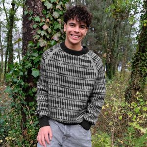 Stickad tröja Lärka till män - garnpaket i Bluum Pure Eco Baby Wool