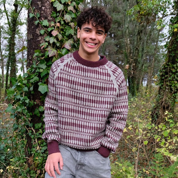 Stickad tröja Lärka till män - garnpaket i Bluum Pure Eco Baby Wool