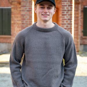 Stickad tröja Ultimat till män Grå melerad - garnpaket i Bluum Soft Merino Ull
