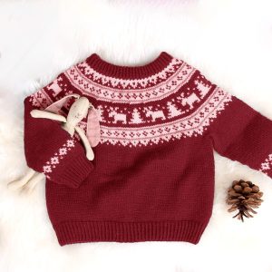 Stickad tröja Vinternatt - garnpaket i Bluum Pure Eco Baby Wool