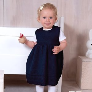 Stickad klänning Hjärta - garnpaket i Bluum Pure Eco Baby Wool