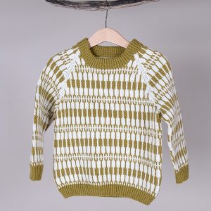 Stickad tröja Lärka - garnpaket i Bluum Pure Eco Baby Wool