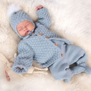 Stickat set Bebisset Bubblor - garnpaket i Bluum Pure Eco baby Wool