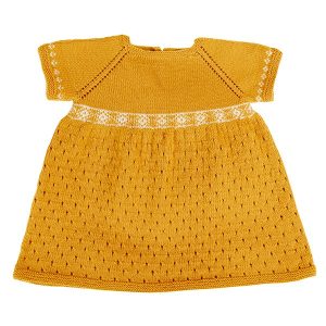 Stickad klänning Alva - garnpaket i Bluum Soft Merino Ull