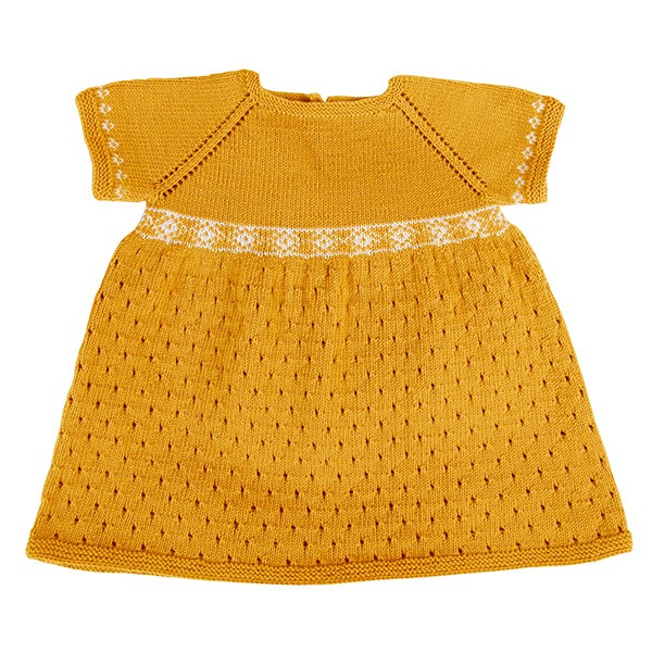 Stickad klänning Alva - garnpaket i Bluum Soft Merino Ull