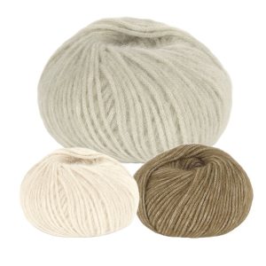 Stickad tröja Vårränder - garnpaket från Bluum i Fluffy Stickning 4-6 år Pistachio/Coffee