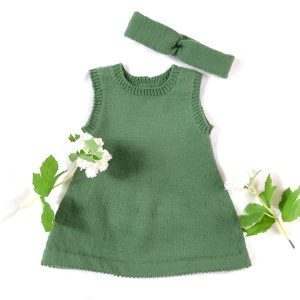 Stickad tunika med hårband - garnpaket i Bluum Soft Merino Ull