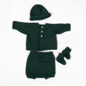 Stickat set Bebisset Trille G2 - garnpaket i Bluum Pure Eco Baby Wool