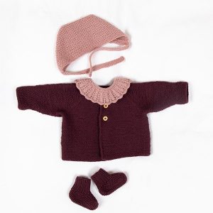 Stickat set Bebisset Trille J3 - garnpaket i Bluum Pure Eco Baby Wool
