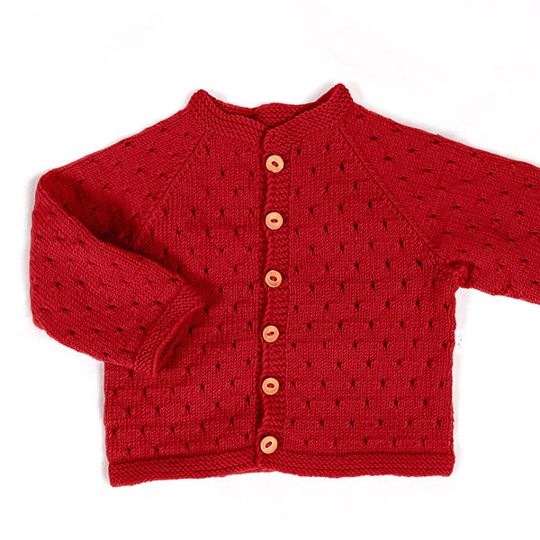 Stickad kofta Madicken - garnpaket i Bluum Soft Merino Ull