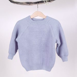 Stickad tröja Noah - garnpaket i Bluum Soft Merino Ull