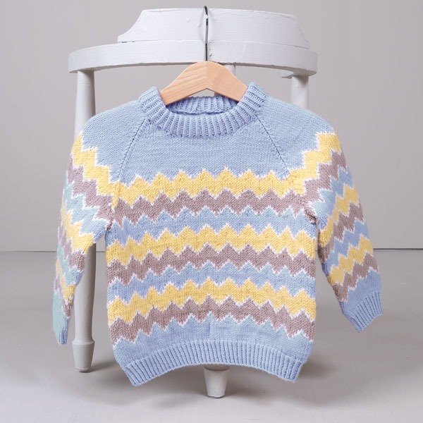 Stickad tröja Lollipop - garnpaket i Bluum Soft Merino Ull