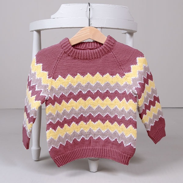Stickad tröja Lollipop - garnpaket i Bluum Soft Merino Ull