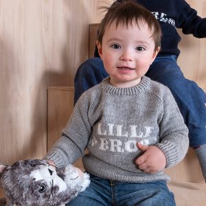 Stickad tröja Lillebror - garnpaket i Bluum Pure Eco Baby Wool