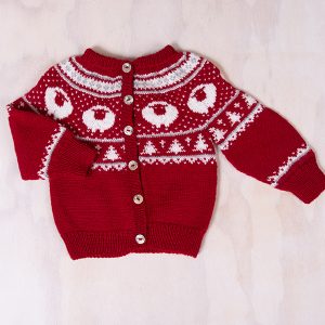 Stickad kofta Lammet - garnpaket i Bluum Pure Eco Baby Woo
