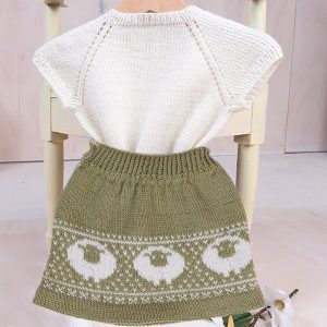 Stickat set Lammet kjol och topp - garnpaket i Bluum Pure Eco Baby Woo