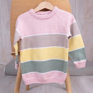Stickad tröja Sockervadd - garnpaket i Bluum Soft Merino Ul