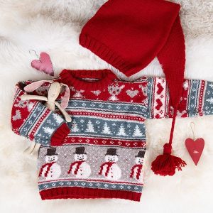 Stickat set Jultröja 5 frg med tomteluva - garnpaket i Bluum Soft Merino Ul