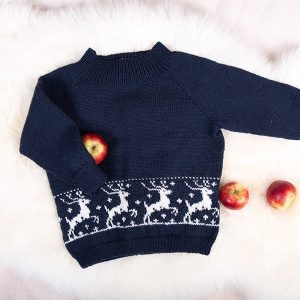 Stickat set Rentröja med tomteluva - garnpaket i Bluum Pure Eco Baby Woo