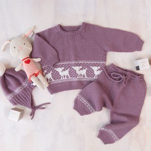 Stickat set Bambi - garnpaket i Bluum Pure Eco Baby Woo