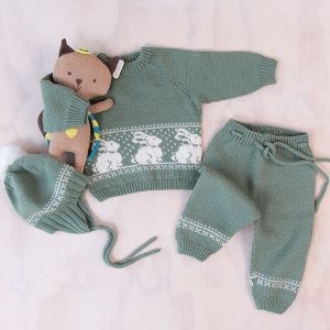 Stickat set Kanin - garnpaket i Bluum Pure Eco Baby Woo