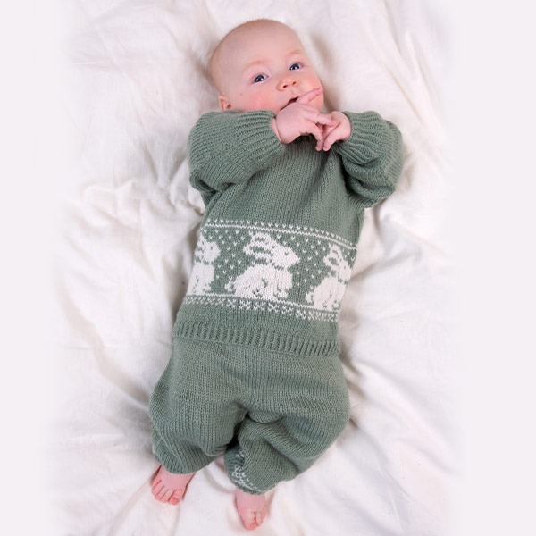 Stickat set Kanin - garnpaket i Bluum Pure Eco Baby Woo