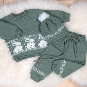 Stickat set Kanin - garnpaket i Bluum Pure Eco Baby Woo