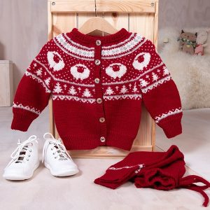 Stickat set Lammet kofta och byxa - garnpaket i Bluum Pure Eco Baby Woo