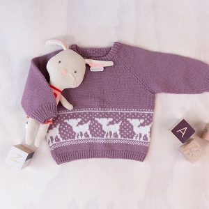 Stickad tröja Bambi - garnpaket i Bluum Pure Eco Baby Wool