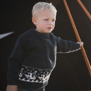 Stickad tröja Fiskebåt - garnpaket i Bluum Pure Eco Baby Wool