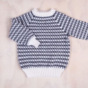 Stickad tröja Oskar - garnpaket i Bluum Soft Merino Ul