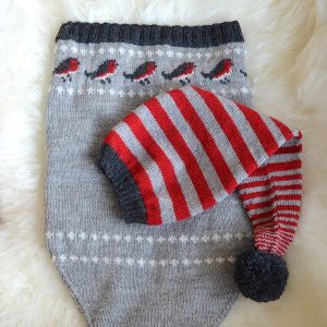 Stickad Myspåse Domherre och Tomteluva - garnpaket i Bluum Pure Eco Baby Wool