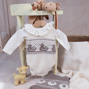 Stickade Bodys 2st Får och Anka - garnpaket i Bluum Pure Eco Baby Wool
