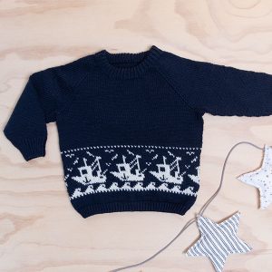 Stickat set Fiskebåt - garnpaket i Bluum Pure Eco Baby Woo