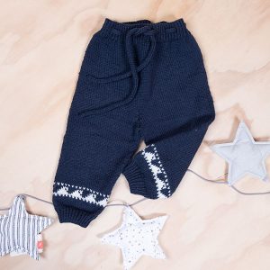 Stickat set Fiskebåt i gråfärger- garnpaket i Bluum Pure Eco Baby Woo