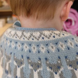 Stickad tröja Räv - garnpaket i Bluum Pure Eco Baby Wool