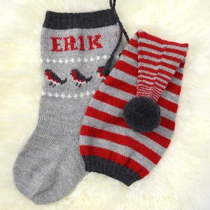 Stickad Tomteluva och Julstrumpa Domherre - garnpaket i Bluum Pure Eco Baby Woo