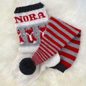 Stickad Tomteluva och Julstrumpa Rävar - garnpaket i Bluum Pure Eco Baby Woo