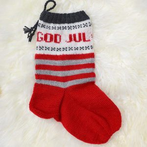 Stickad Tomteluva och Julstrumpa Randig - garnpaket i Bluum Pure Eco Baby Woo